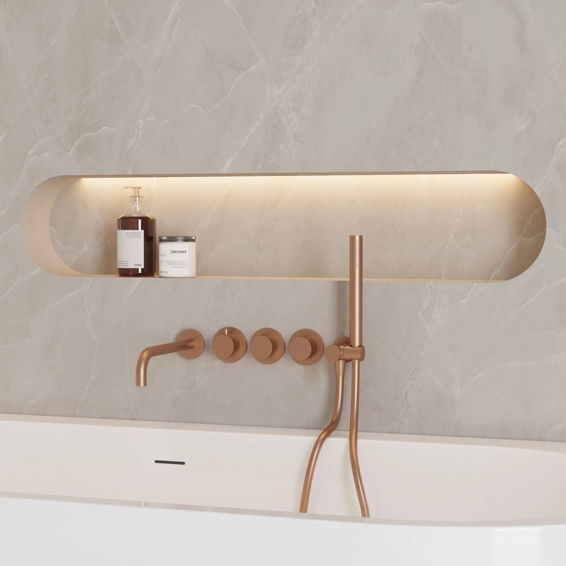 Badmengkraan Best Design Zenia Line Viana Thermostatisch inbouw Desert Brown SaniSupreme