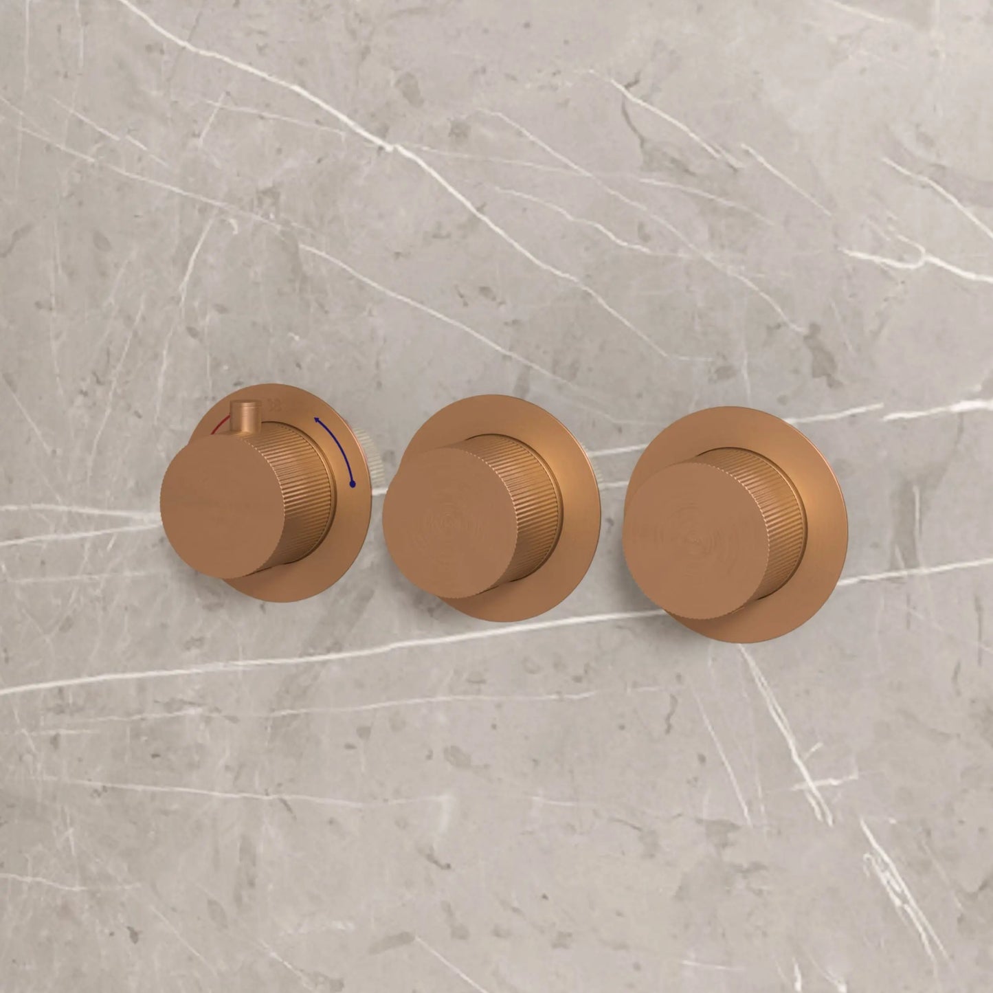 Badmengkraan Best Design Zenia Line series Estoril Thermostatisch 2 weg inbouw Desert Brown SaniSupreme