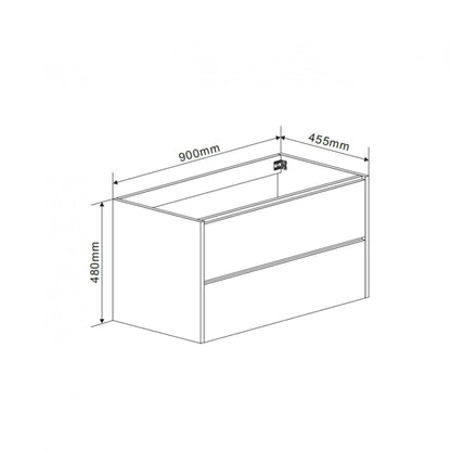 Badmeubelset Abruzzo wastafel en spiegelkast 90 cm Grijs SaniSupreme Sanisupreme