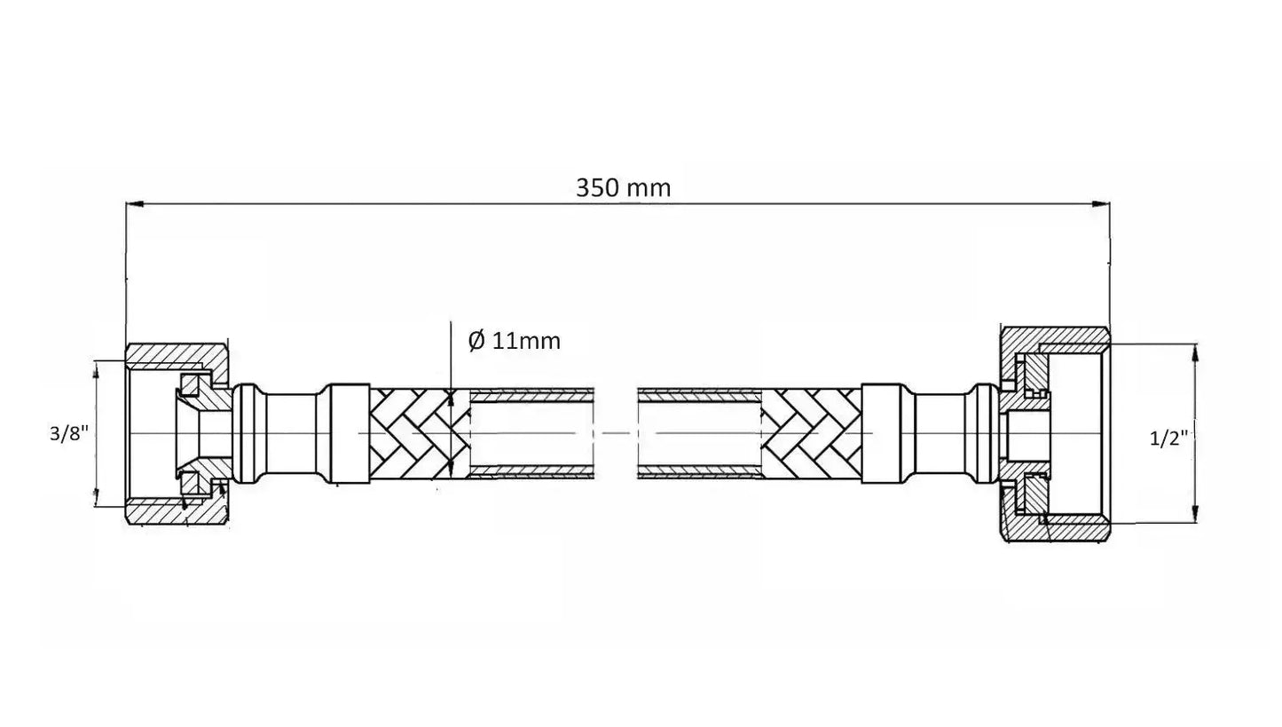 Best Design HighLine Series Bellavaro Dijon Flexibele aansluitslang 35 cm bruin SaniSupreme