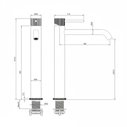 Best_Design_HighLine_Series_Bellavaro_Hydrano_wastafelmengkraan_31_cm_Bruin_maattekening_7c368d65-b36e-44cc-9f84-aa12c51b69b9-2
