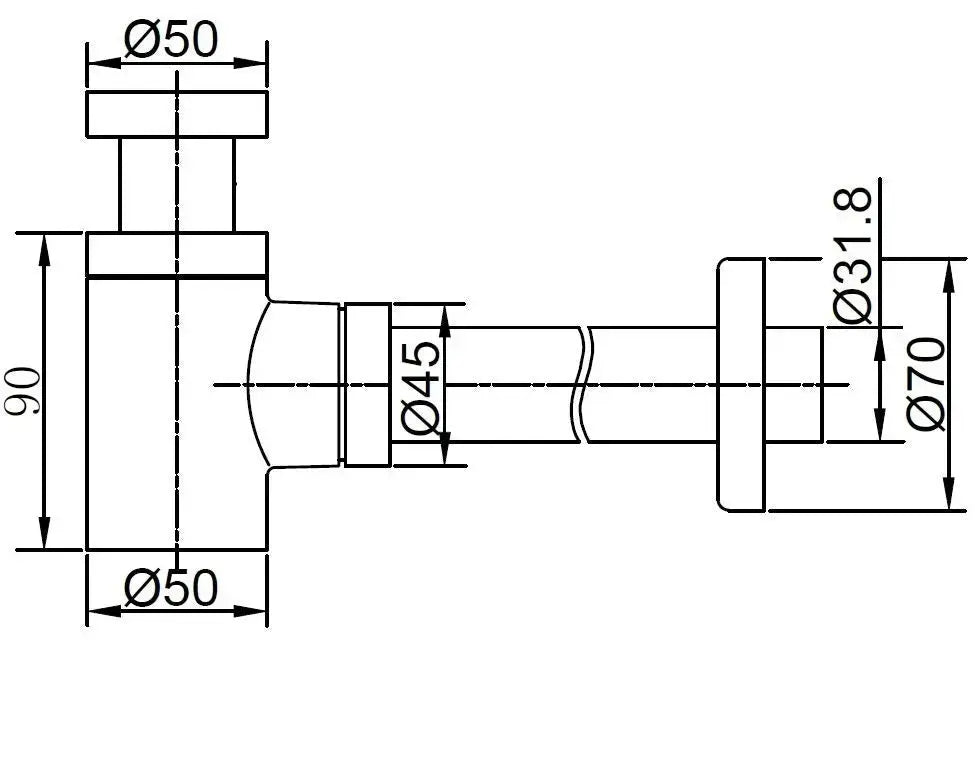 Best Design HighLine Series Lyon Rovira mini sifon 4x3,2 cm Rosé mat goud