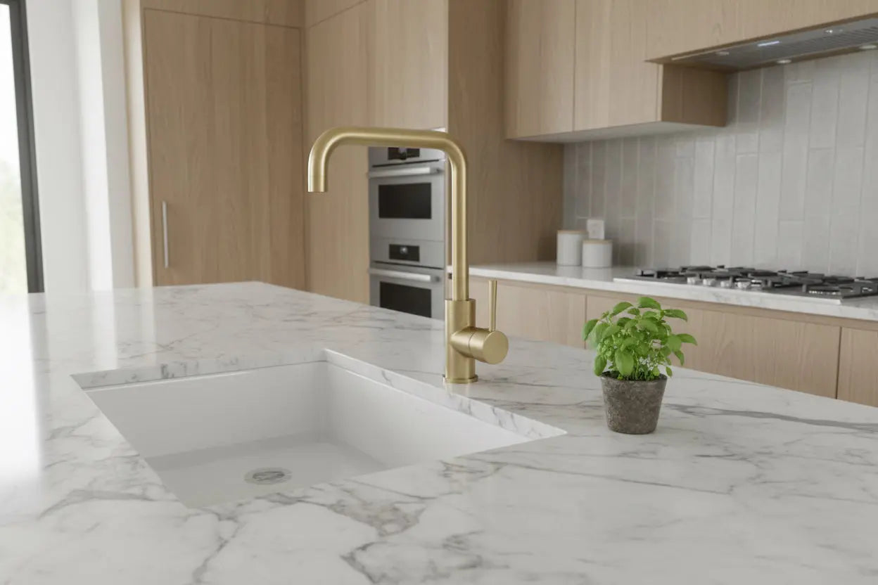 Best Design Luxerio Line Axerio keukenmengkraan 32 cm mat goud