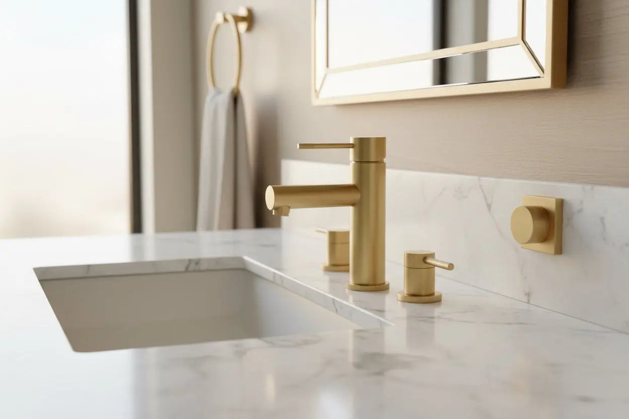 Best Design Luxerio Line Velaré wastafel mengkraan 17,5 cm mat goud