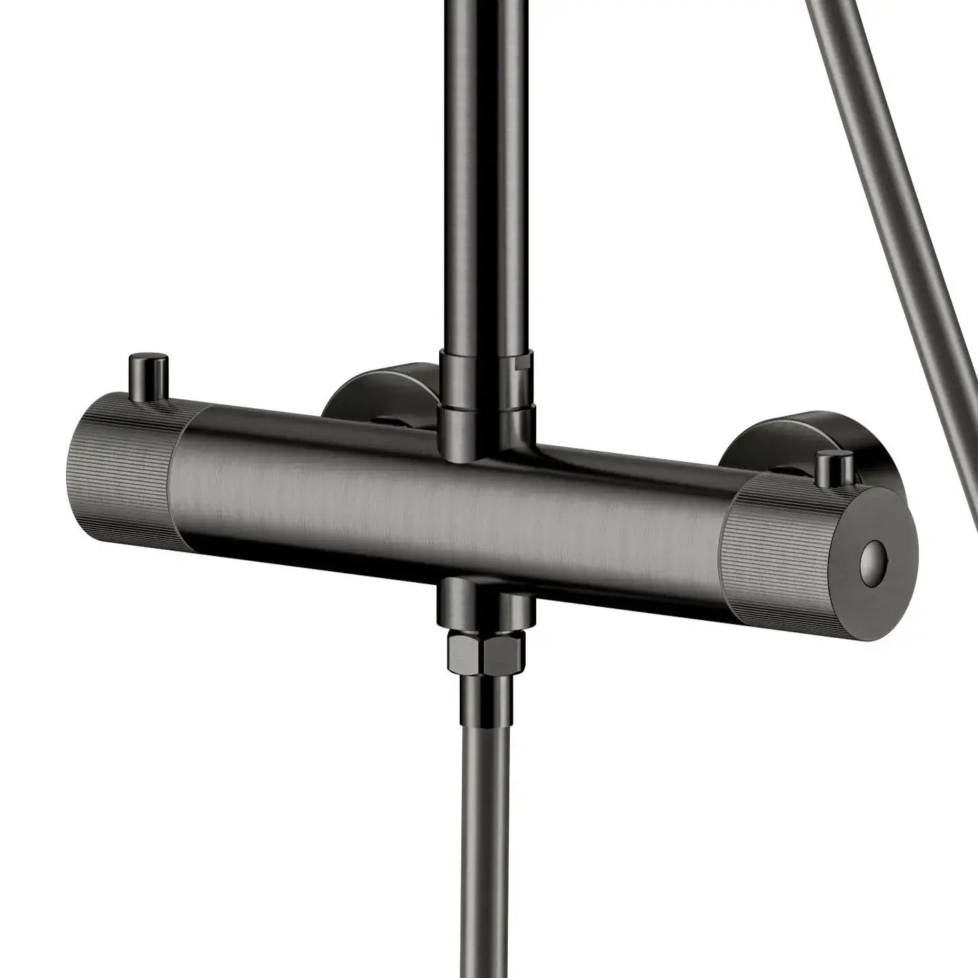 Best Design Zenia Line EasyMount Series thermostatische opbouw regendouche 25cm breed 90 tot 125 cm Gunmettal SaniSupreme
