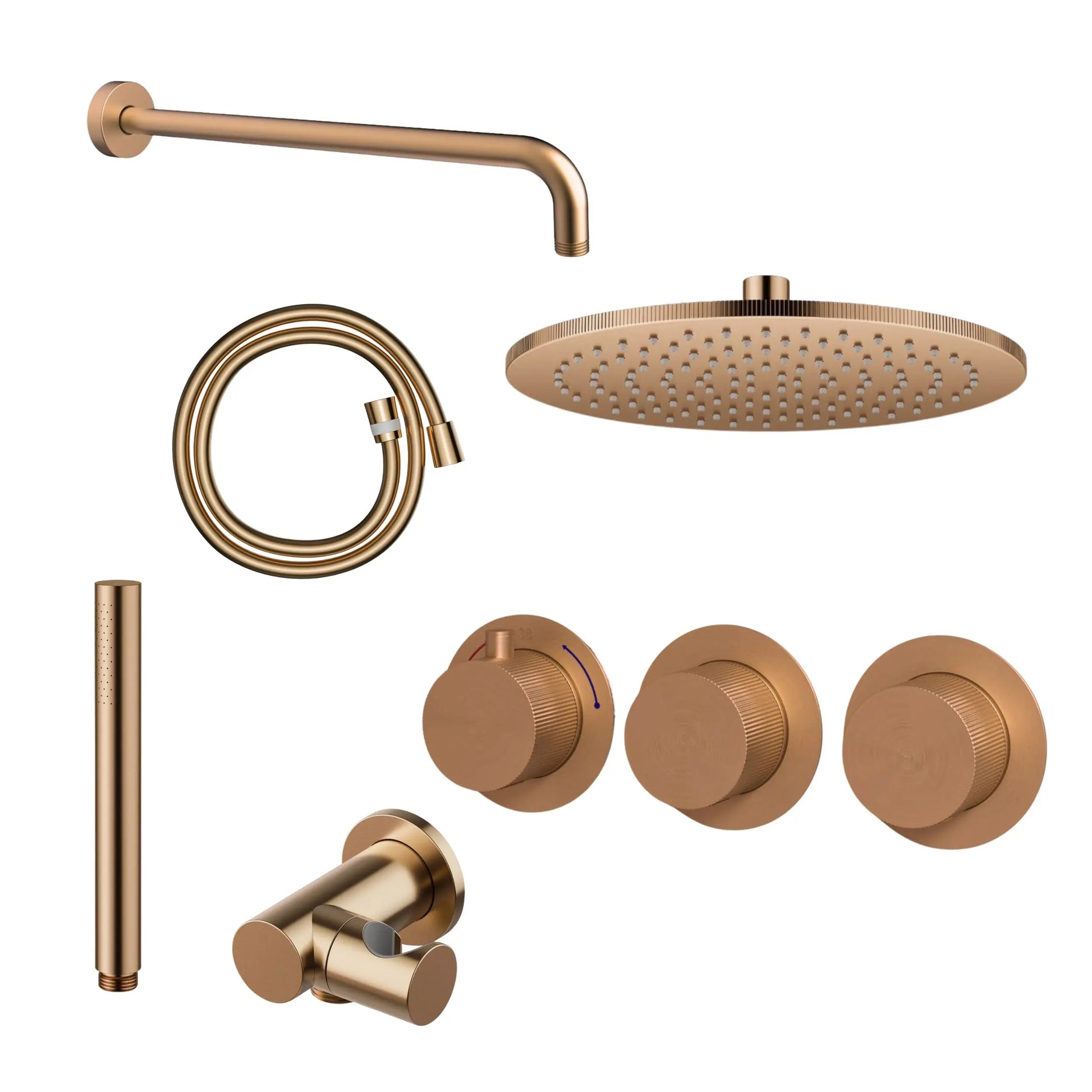 Best Design Zenia Line Lagos Series thermostatische inbouw regendouche ø25 cm Desert Brown SaniSupreme