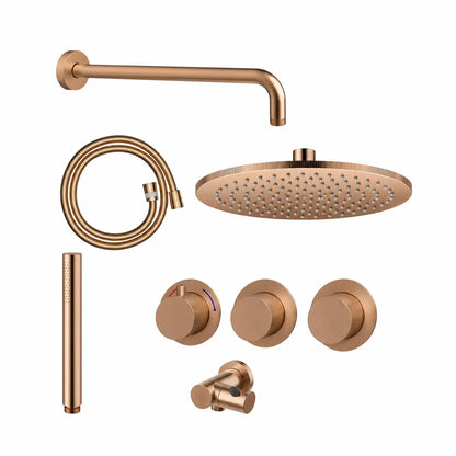 Best Design Zenia Line Lagos Series thermostatische inbouw regendouche ø25 cm Desert Brown SaniSupreme Sanisupreme