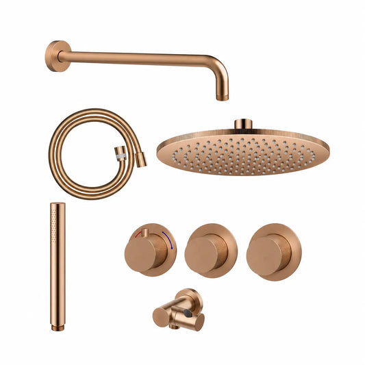 Best Design Zenia Line Lagos Series thermostatische inbouw regendouche ø25 cm Desert Brown SaniSupreme Sanisupreme