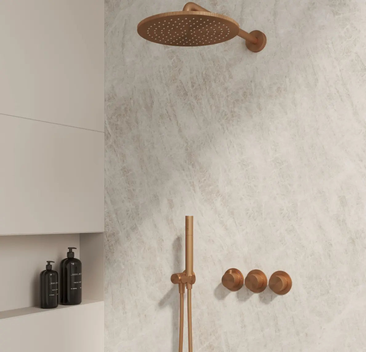 Best Design Zenia Line Lagos Series thermostatische inbouw regendouche ø25 cm Desert Brown SaniSupreme