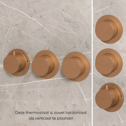 Best Design Zenia Line Lagos Series thermostatische inbouw regendouche ø25 cm Desert Brown SaniSupreme