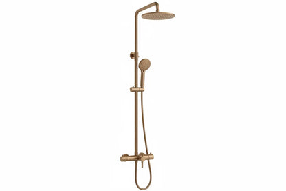 Best Design Zenia Line Lumiera Series thermostatische opbouw regendouche 25cm breed 90 tot 125cm Desert Brown SaniSupreme
