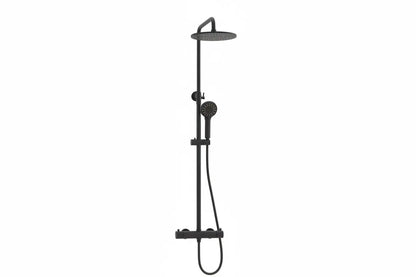 Best Design Zenia Line Series ThermoCore thermostatische opbouw regendouche 90 tot 125 cm Nero SaniSupreme