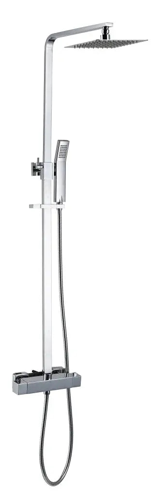 Best Design Zenia Line SilkSpray Series thermostatische opbouw regendouche 20cm breed  73 tot 127 cm Chroom SaniSupreme