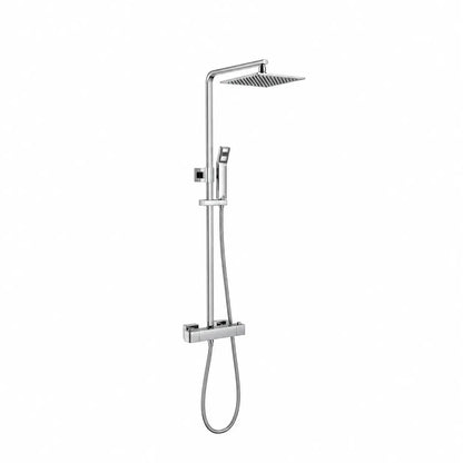Best Design Zenia Line SilkSpray Series thermostatische opbouw regendouche 20cm breed  73 tot 127 cm Chroom SaniSupreme