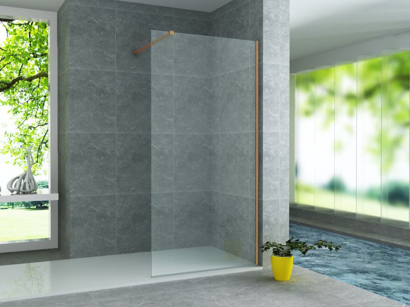 Bronvero muurprofiel douchewand 200 cm bruin brons SaniSupreme3