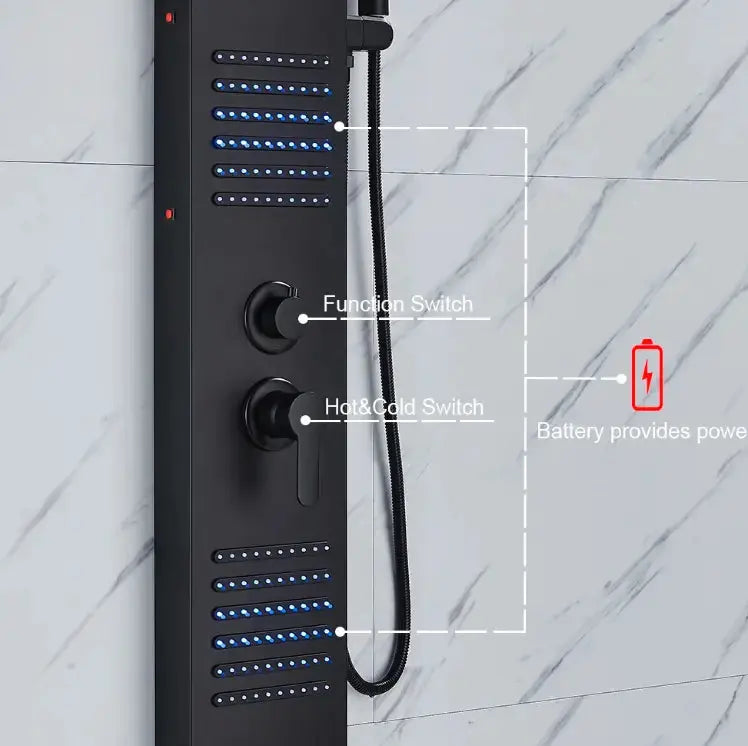 TWEEDEKANS ACTIE Douchepaneel Regendouche SaniSupreme® Capri mat zwart TK2 Sanisupreme