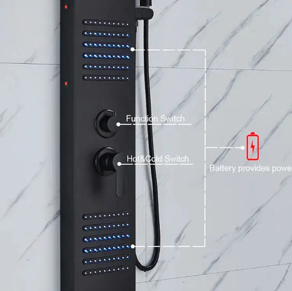 TWEEDEKANS ACTIE Douchepaneel Regendouche SaniSupreme® Capri mat zwart TK3 Sanisupreme