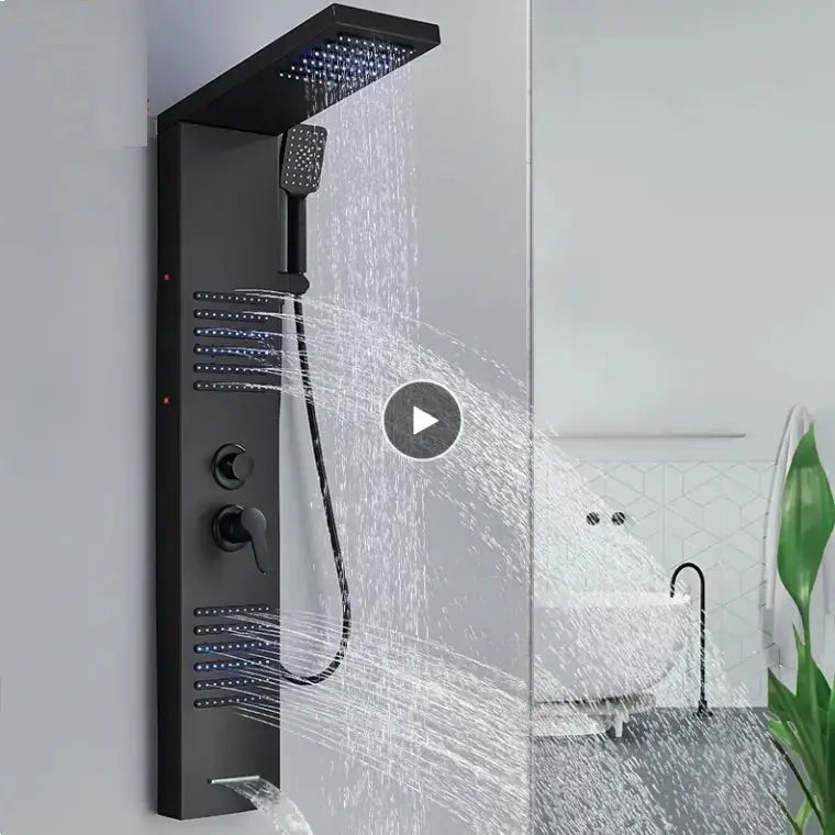 TWEEDEKANS ACTIE Douchepaneel Regendouche SaniSupreme® Capri mat zwart TK3 Sanisupreme