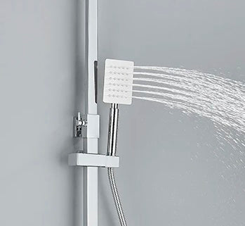 SaniSupreme Florida surface-mounted bath shower set with bath spout 8 inch rain shower chrome square