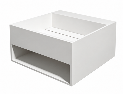 Cavero solid surface wastafel 50 × 50 cm mat wit SaniSupreme