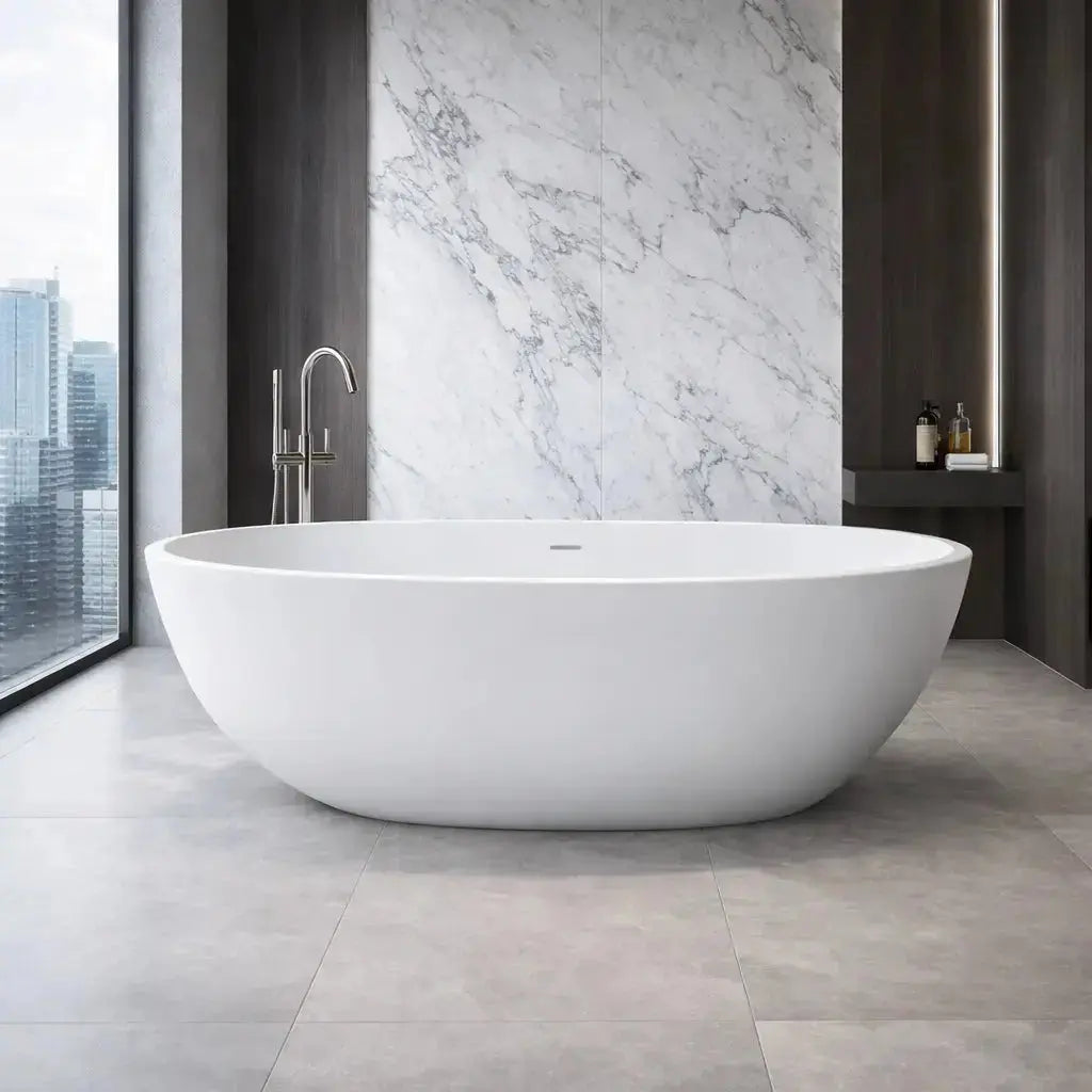 Amore Puro 180 cm vrijstaand bad Mat Wit SaniSupreme SaniSupreme