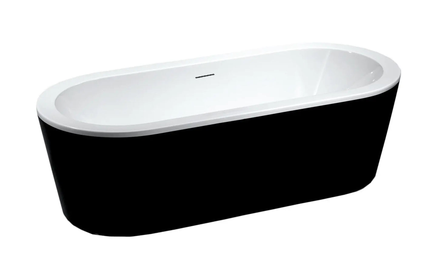 Cyris 178 cm vrijstaand bad Zwart