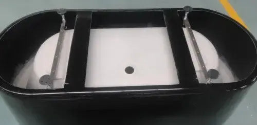 vrijstaand bad Black&White 178 cm Zwart en Wit Glans wit SaniSupreme