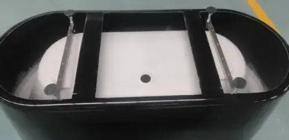 vrijstaand bad Black&White 178 cm Zwart en Wit Glans wit SaniSupreme