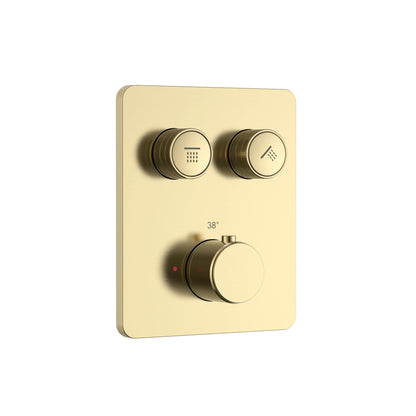 SaniSupreme Stria Premium Thermostatische Inbouw Mengkraan 2-weg los Geborsteld Goud - PVD Coating Sanisupreme