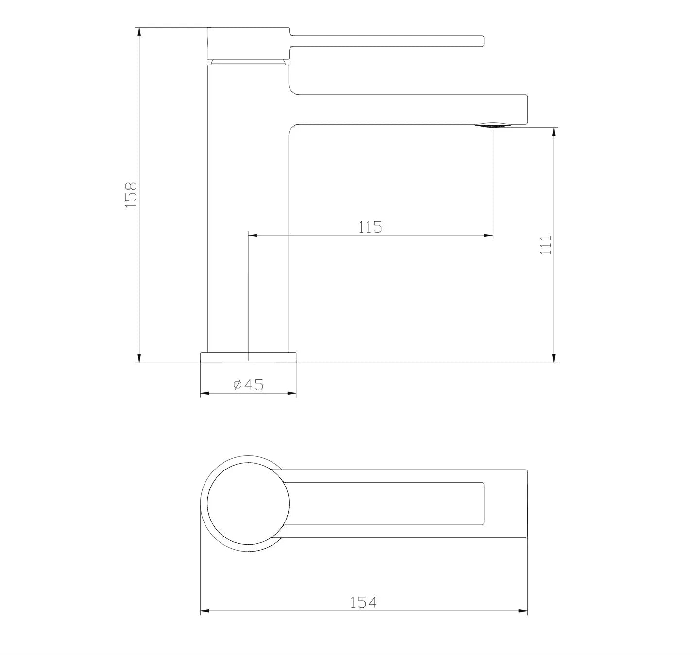 SaniSupreme Aloni Edge keramische wastafelkraan laag Mat Zwart Sanisupreme