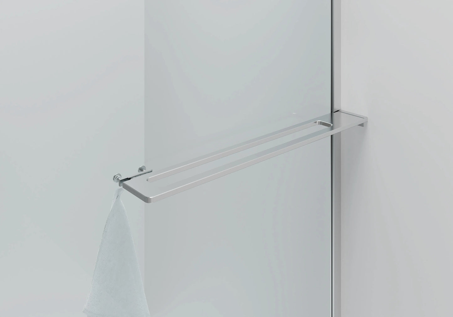 Inloopdouche Douchewand Halfrond Omkeerbaar Chroom met Handdoekhouder 100cm 8mm veiligheidsglas met anti-kalk Sanisupreme