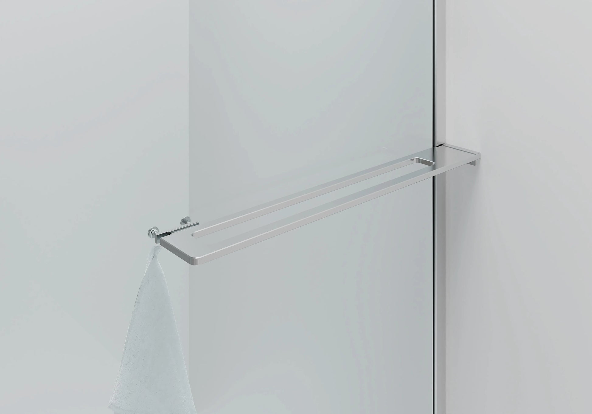 Inloopdouche Douchewand Halfrond Omkeerbaar Chroom met Handdoekhouder 100cm 8mm veiligheidsglas met anti-kalk Sanisupreme