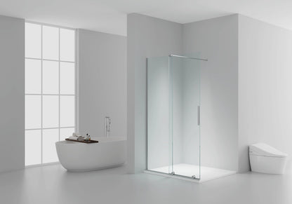 X-Slide Inloop Douchewand met schuifdeur - Omkeerbaar - Antikalk - 8MM Veiligheidsglas - 120X200CM - Chroom - Helder Glas Sanisupreme
