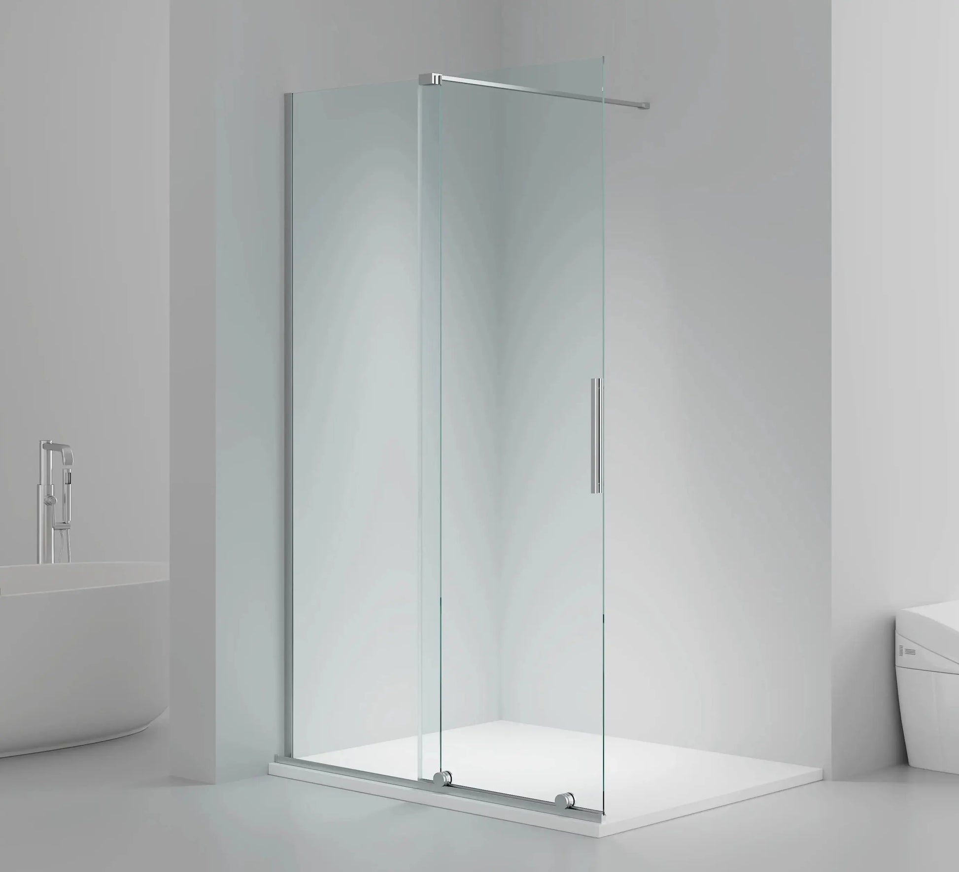 X-Slide Inloop Douchewand met schuifdeur - Omkeerbaar - Antikalk - 8MM Veiligheidsglas - 120X200CM - Chroom - Helder Glas Sanisupreme-2