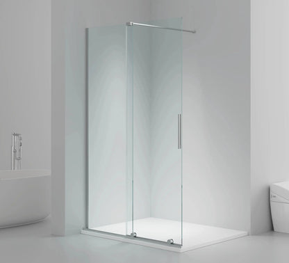 X-Slide Inloop Douchewand met schuifdeur - Omkeerbaar - Antikalk - 8MM Veiligheidsglas - 120X200CM - Chroom - Helder Glas Sanisupreme-2