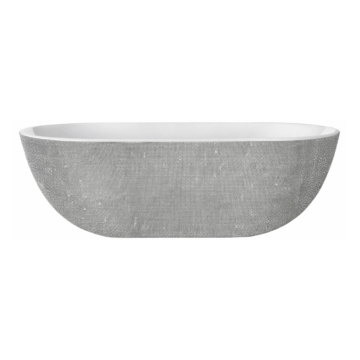 Diamond 180 cm vrijstaand ligbad Glans Wit en Zilver SaniSupreme