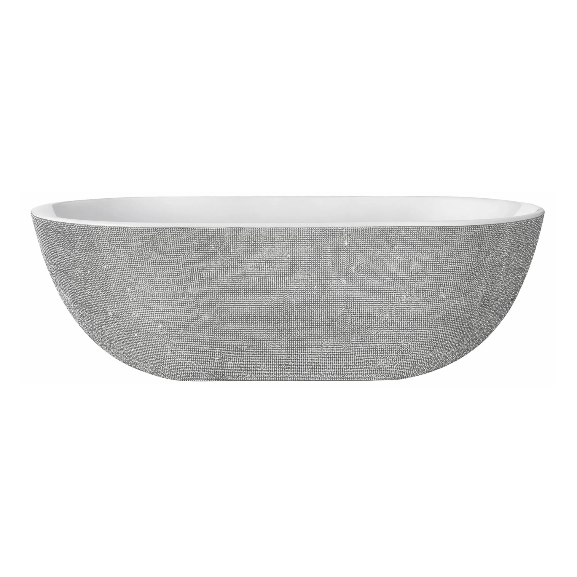 Diamond 180 cm vrijstaand ligbad Glans Wit en Zilver SaniSupreme