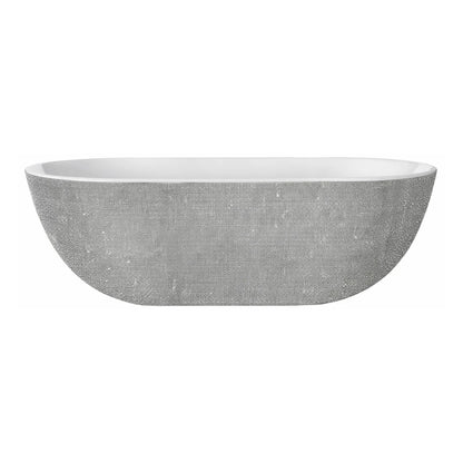 Diamond 180 cm vrijstaand ligbad Glans Wit en Zilver SaniSupreme