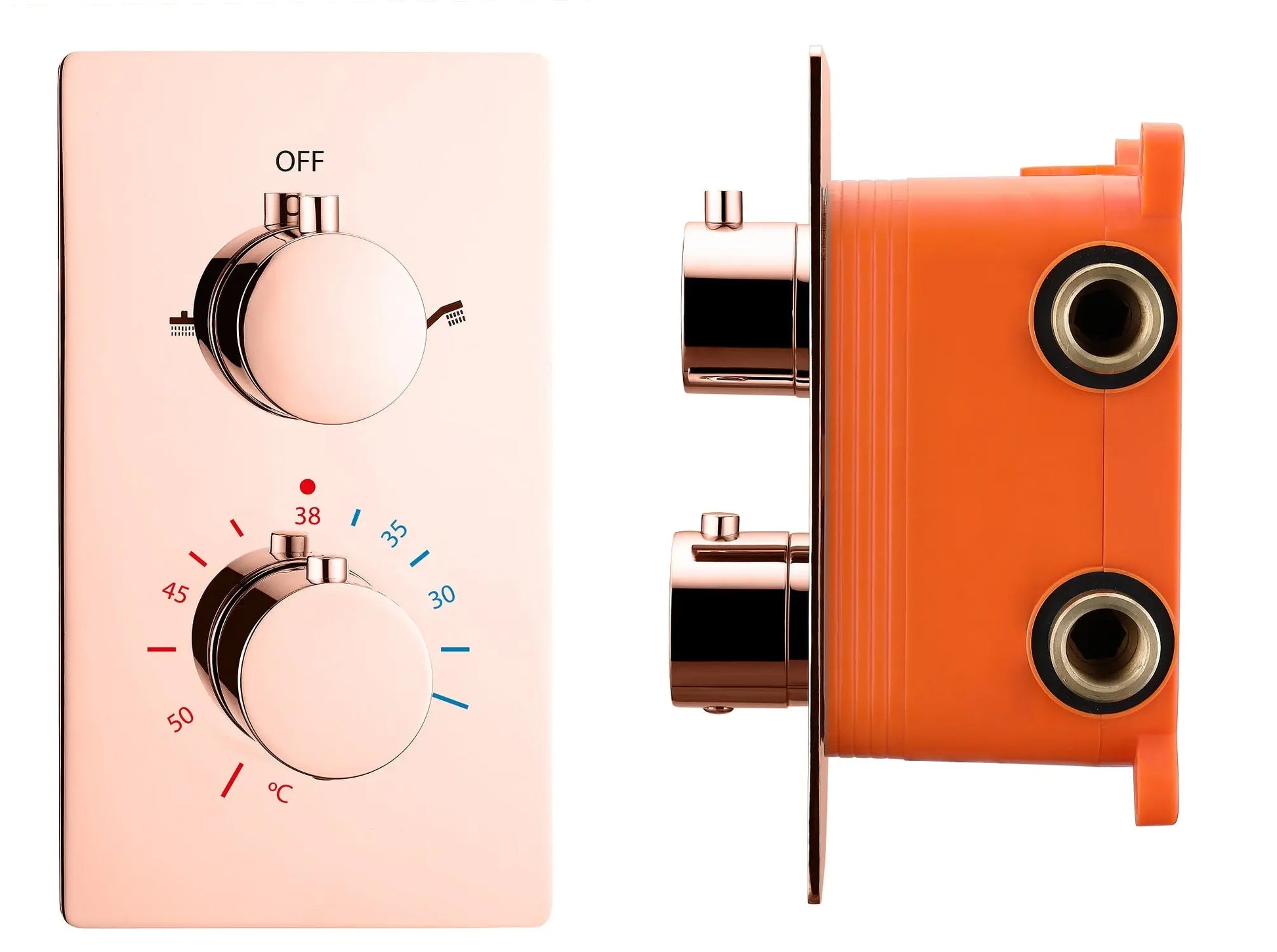 Douchemengkraan Best Design HighLine Series Lyon Martim inbouwthermostaat 2-weg mat rosé goud SaniSupreme