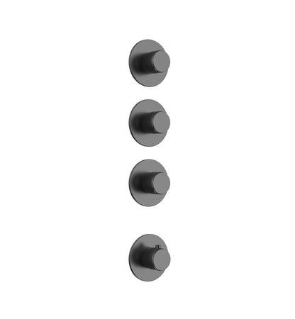 Douchemengkraan afbouwdeel Veloria Line Ficus thermostatisch 3 weg Gun metal SaniSupreme
