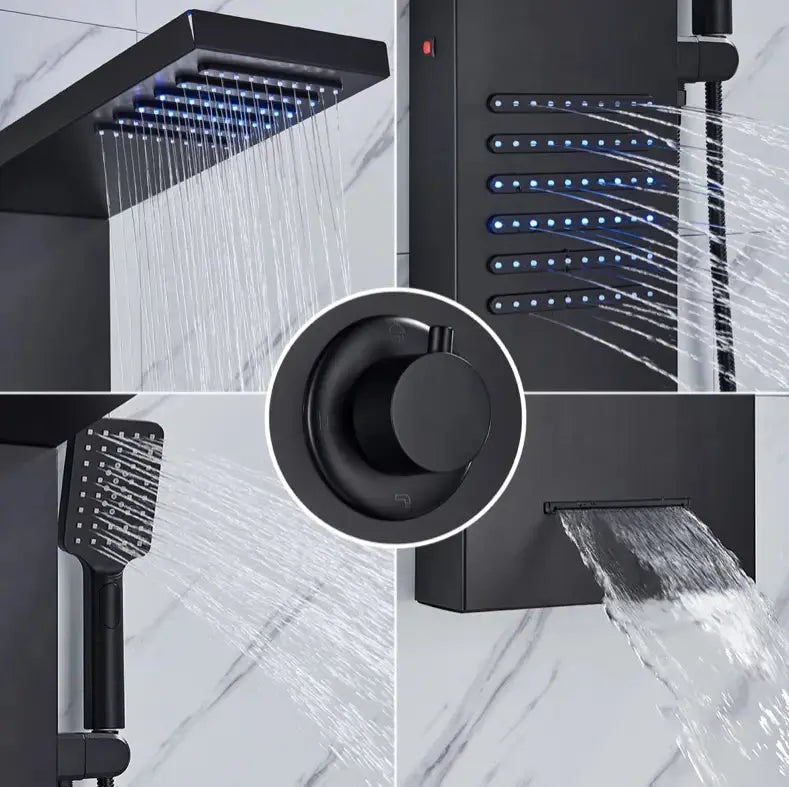 TWEEDEKANS ACTIE Douchepaneel Regendouche SaniSupreme® Capri mat zwart TK3 Sanisupreme