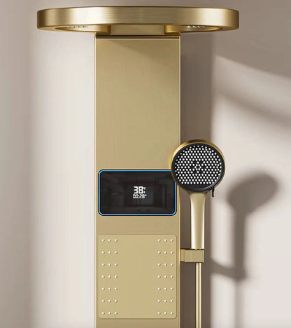 Douchepaneel Wellnessdouche SaniSupreme AquaFlow LCD Premium Geborsteld Goud Sanisupreme