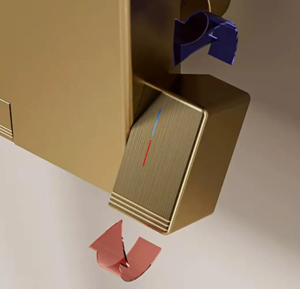 Douchepaneel Wellnessdouche SaniSupreme AquaFlow LCD Premium Geborsteld Goud Sanisupreme