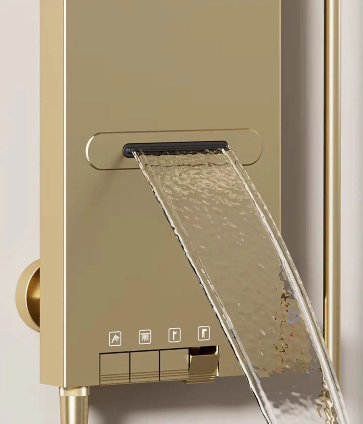 Douchepaneel Wellnessdouche SaniSupreme AquaFlow LCD Premium Geborsteld Goud Sanisupreme