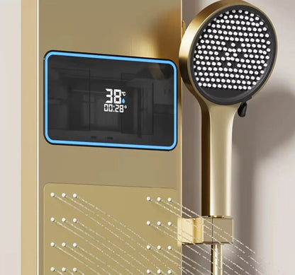 Douchepaneel Wellnessdouche SaniSupreme AquaFlow LCD Premium Geborsteld Goud Sanisupreme