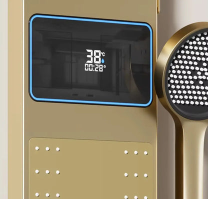 Douchepaneel Wellnessdouche SaniSupreme AquaFlow LCD Premium Geborsteld Goud Sanisupreme