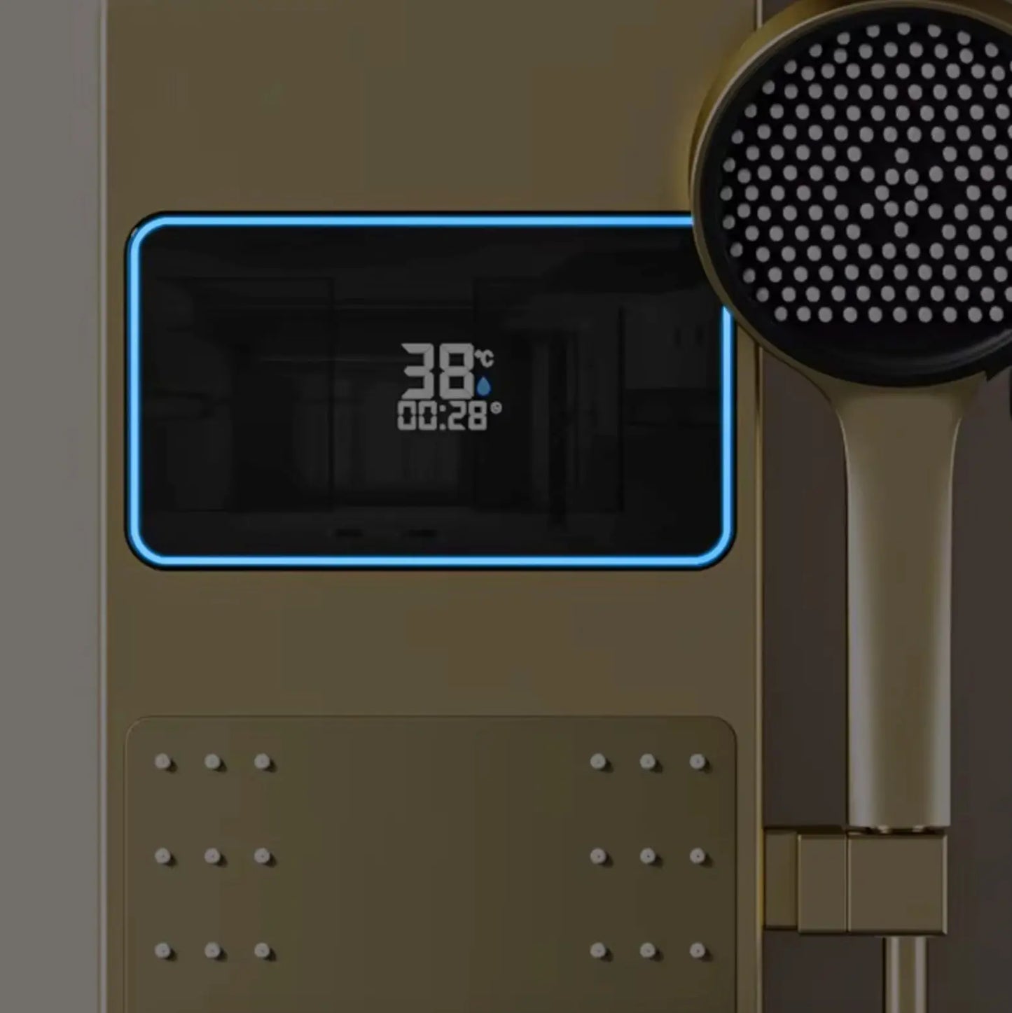 Douchepaneel Wellnessdouche SaniSupreme AquaFlow LCD Premium Geborsteld Goud Sanisupreme