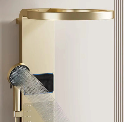 Douchepaneel Wellnessdouche SaniSupreme AquaFlow LCD Premium Geborsteld Goud Sanisupreme
