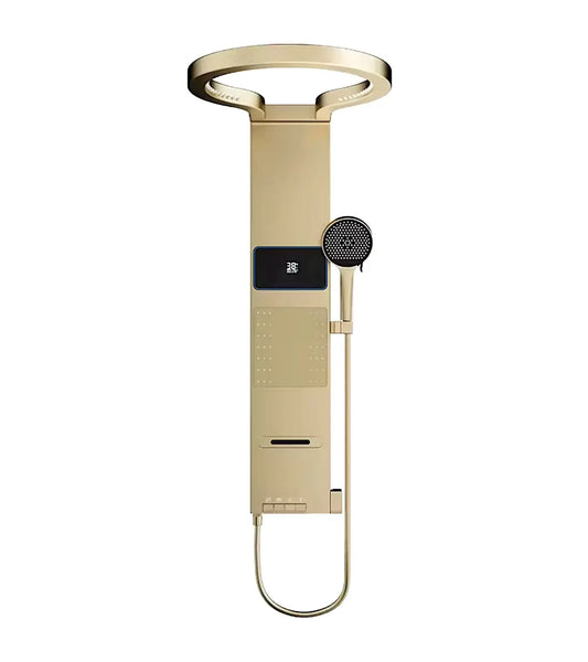 Douchepaneel Wellnessdouche SaniSupreme AquaFlow LCD Premium Geborsteld Goud Sanisupreme