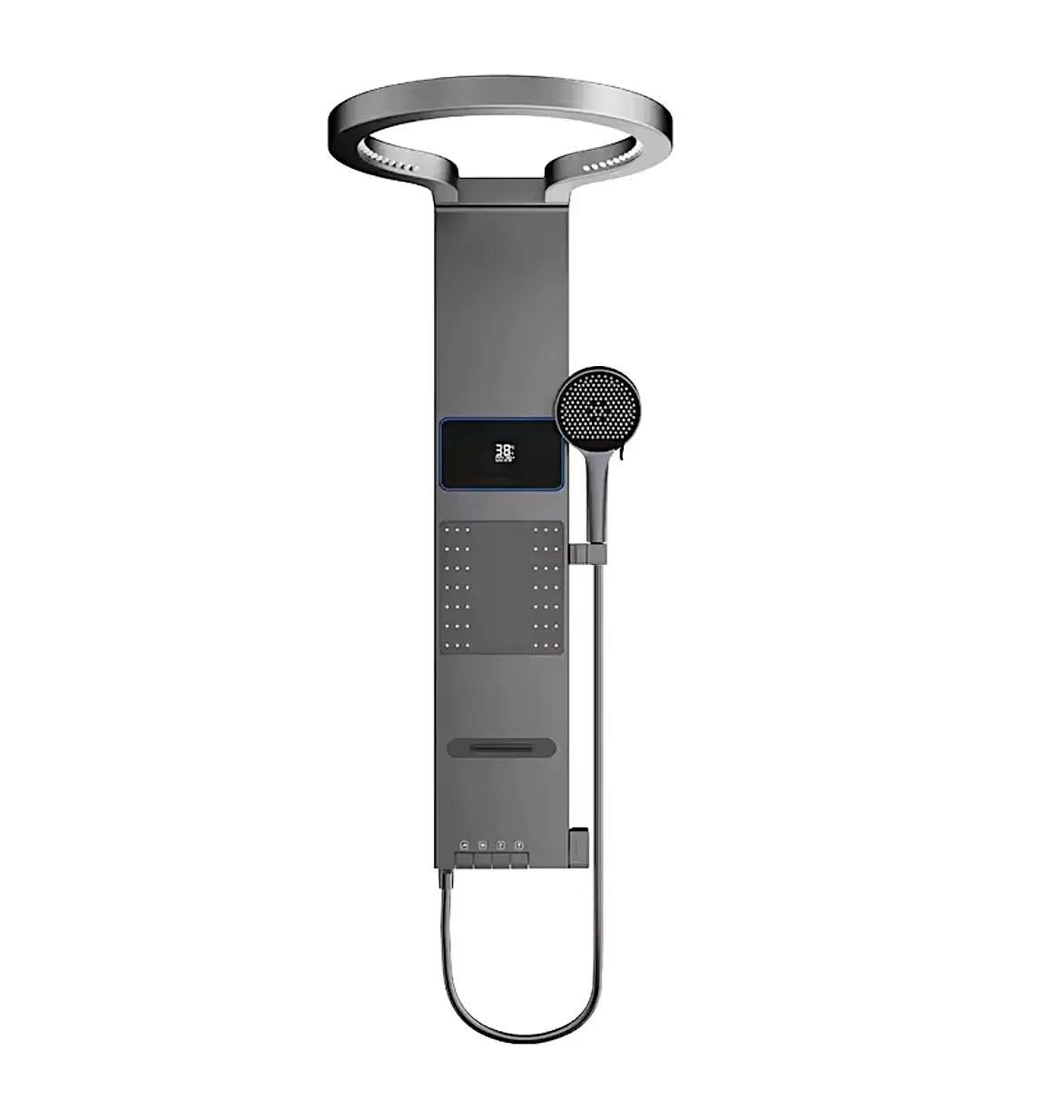 Douchepaneel Wellnessdouche SaniSupreme AquaFlow LCD Premium Gunmetal Grijs Sanisupreme